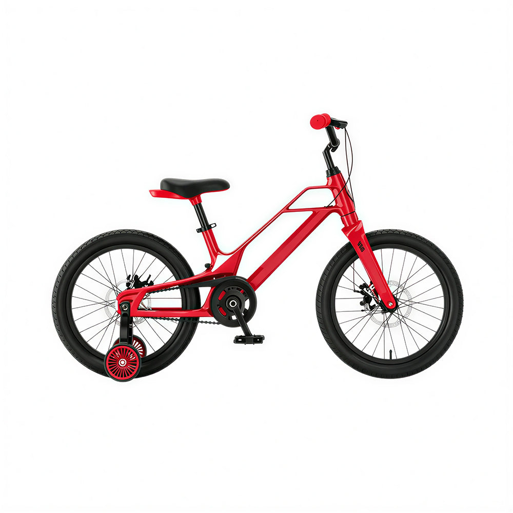 VOLTUS Kids Bike - Lightweight Aluminium Alloy Bicycle with Dual Disc Brakes, Full Chain Guard for Outdoor Riding - Red