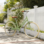 VOLTUS City Bike - Vintage Step-Through Bicycle with Comfortable Riding Design for Leisure Cycling & Commuting - Forest Green