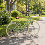 VOLTUS City Bike - Vintage Step-Through Bicycle with Comfortable Riding Design for Leisure Cycling & Commuting - Forest Green