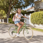 VOLTUS City Bike - Vintage Step-Through Bicycle with Comfortable Riding Design for Leisure Cycling & Commuting - Forest Green