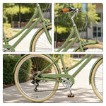 VOLTUS City Bike - Vintage Step-Through Bicycle with Comfortable Riding Design for Leisure Cycling & Commuting - Forest Green