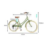 VOLTUS City Bike - Vintage Step-Through Bicycle with Comfortable Riding Design for Leisure Cycling & Commuting - Forest Green