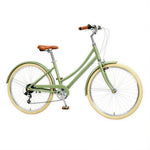 VOLTUS City Bike - Vintage Step-Through Bicycle with Comfortable Riding Design for Leisure Cycling & Commuting - Forest Green