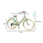 VOLTUS City Bike - Vintage Step-Through Bicycle with Comfortable Riding Design for Leisure Cycling & Commuting - Forest Green