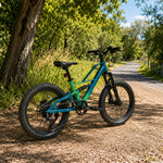 VOLTUS Fat Tire Mountain Bike - Full Suspension Electric Style Frame, Wide Tyres for Outdoor Trail Riding & Adventure - Blue Green