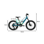 VOLTUS Fat Tire Mountain Bike - Full Suspension Electric Style Frame, Wide Tyres for Outdoor Trail Riding & Adventure - Blue Green