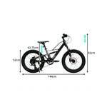 VOLTUS Fat Tire Mountain Bike - Full Suspension Electric Style Frame, Wide Tyres for Outdoor Trail Riding & Adventure - Black