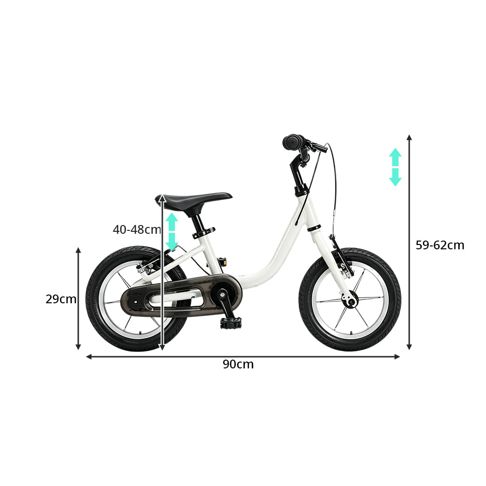 VOLTUS Kids Balance Bike - 2-in-1 Convertible Toddler Bicycle with Pedal Mode, Lightweight Frame for Early Riding - White