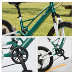 VOLTUS 20-Inch Kids Magnesium Alloy Mountain Bike with Full Suspension, Shimano Gears and Dual Disc Brakes - Mars Green
