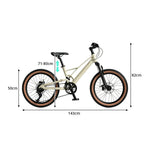 VOLTUS Youth Magnesium Alloy Mountain Bike with Front Suspension, Shimano Gears and Dual Disc Brakes -Yellow