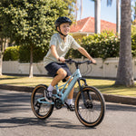 VOLTUS Youth Magnesium Alloy Mountain Bike with Front Suspension, Shimano Gears and Dual Disc Brakes - Blue