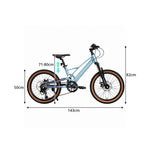 VOLTUS Youth Magnesium Alloy Mountain Bike with Front Suspension, Shimano Gears and Dual Disc Brakes - Blue