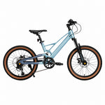 VOLTUS Youth Magnesium Alloy Mountain Bike with Front Suspension, Shimano Gears and Dual Disc Brakes - Blue
