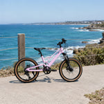 VOLTUS Youth Magnesium Alloy Mountain Bike with Front Suspension, Shimano Gears and Dual Disc Brakes - Pink