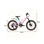 VOLTUS Youth Magnesium Alloy Mountain Bike with Front Suspension, Shimano Gears and Dual Disc Brakes - Pink