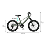 VOLTUS Youth Mountain Bike with Front Suspension, Multi-Speed Gears and Dual Disc Brakes - Army Green