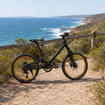 VOLTUS Youth Mountain Bike with Front Suspension, Multi-Speed Gears and Dual Disc Brakes - Black