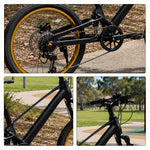 VOLTUS Youth Mountain Bike with Front Suspension, Multi-Speed Gears and Dual Disc Brakes - Black