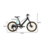 VOLTUS Youth Mountain Bike with Front Suspension, Multi-Speed Gears and Dual Disc Brakes - Black