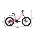 VOLTUS Youth Mountain Bike with Front Suspension, Multi-Speed Gears and Dual Disc Brakes - Pink