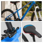 VOLTUS Mountain Bike with Front Suspension, Multi-Speed Gears and Dual Disc Brakes - Blue & White