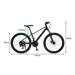 VOLTUS Mountain Bike with Front Suspension, Multi-Speed Gears and Dual Disc Brakes - Black