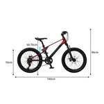 VOLTUS Youth Mountain Bike with Front Suspension, Dual Disc Brakes and Wide All-Terrain Tyres - Red & Black