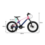 VOLTUS Youth Mountain Bike with Front Suspension, Dual Disc Brakes and Wide All-Terrain Tyres - Pink & Blue（副本）