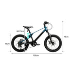 VOLTUS Youth Mountain Bike with Front Suspension, Dual Disc Brakes and Wide All-Terrain Tyres - Black & Blue