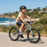 VOLTUS 20-Inch Kids Mountain Bike with Wide Tyres, Disc Brake and Adjustable Seat - Silver