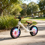 VOLTUS 12 Inch Kids Balance Bike with Magnesium Alloy Frame, Wide Tyres and Adjustable Seat for Toddlers - Coconut White