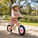 VOLTUS 12 Inch Kids Balance Bike with Magnesium Alloy Frame, Wide Tyres and Adjustable Seat for Toddlers - Coconut White