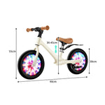 VOLTUS 12 Inch Kids Balance Bike with Magnesium Alloy Frame, Wide Tyres and Adjustable Seat for Toddlers - Coconut White