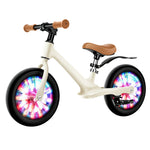 VOLTUS 12 Inch Kids Balance Bike with Magnesium Alloy Frame, Wide Tyres and Adjustable Seat for Toddlers - Coconut White