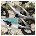 VOLTUS 12/18 Inch Kids Mountain Bike with Magnesium Alloy Frame, Dual Disc Brake, Suspension Fork and Integrated Wheels - Tech Silver