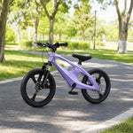 VOLTUS 12/18 Inch Kids Mountain Bike with Magnesium Alloy Frame, Dual Disc Brake, Suspension Fork and Integrated Wheels - Purple