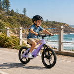 VOLTUS 12/18 Inch Kids Mountain Bike with Magnesium Alloy Frame, Dual Disc Brake, Suspension Fork and Integrated Wheels - Purple