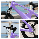 VOLTUS 12/18 Inch Kids Mountain Bike with Magnesium Alloy Frame, Dual Disc Brake, Suspension Fork and Integrated Wheels - Purple