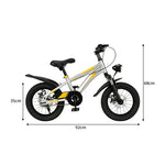 VOLTUS 14 Inch Kids Mountain Bike with Dual Disc Brake, Suspension Fork and Integrated Wheels for Outdoor Riding - Tech Silver