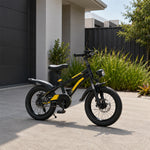VOLTUS 14 Inch Kids Mountain Bike with Dual Disc Brake, Suspension Fork and Integrated Wheels for Outdoor Riding - Black