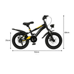 VOLTUS 14 Inch Kids Mountain Bike with Dual Disc Brake, Suspension Fork and Integrated Wheels for Outdoor Riding - Black