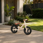 VOLTUS 12 Inch Kids Balance Bike with Nylon Frame, Lightweight Design and Adjustable Saddle for Early Riding Training - Milk Coffee White