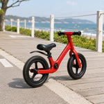 VOLTUS 12 Inch Kids Balance Bike with Nylon Frame, Lightweight Design and Adjustable Saddle for Early Riding Training - Red