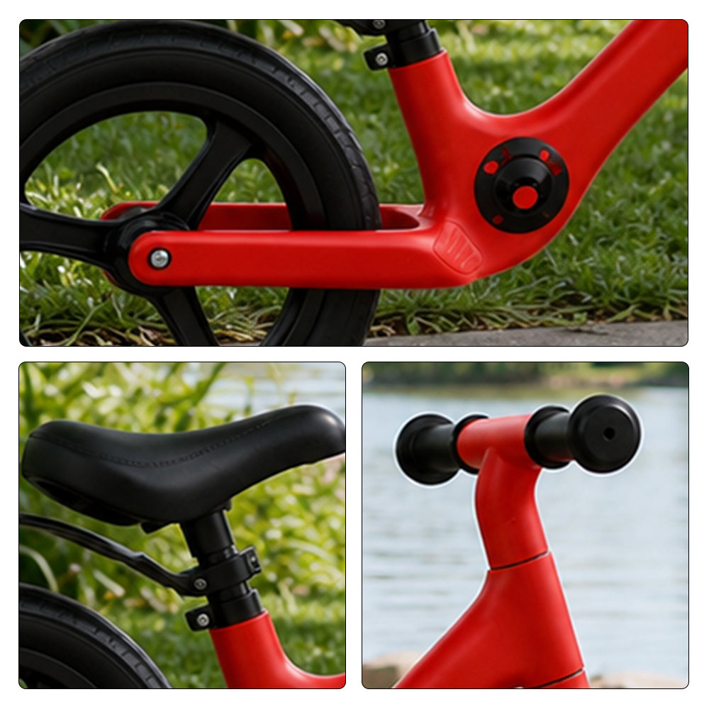 VOLTUS 12 Inch Kids Balance Bike with Nylon Frame, Lightweight Design and Adjustable Saddle for Early Riding Training - Red