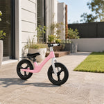VOLTUS 12 Inch Kids Balance Bike with Nylon Frame, Lightweight Design and Adjustable Saddle for Early Riding Training - Pink