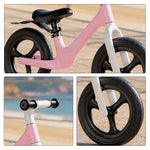VOLTUS 12 Inch Kids Balance Bike with Nylon Frame, Lightweight Design and Adjustable Saddle for Early Riding Training - Pink