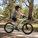 VOLTUS 24 Inch Youth Mountain Bike with 7-Speed Gear System, Disc Brake and Suspension Fork for Outdoor Riding - Green
