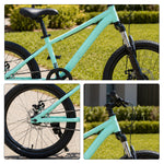 VOLTUS 24 Inch Youth Mountain Bike with 7-Speed Gear System, Disc Brake and Suspension Fork for Outdoor Riding - Green