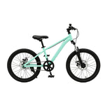 VOLTUS 24 Inch Youth Mountain Bike with 7-Speed Gear System, Disc Brake and Suspension Fork for Outdoor Riding - Green