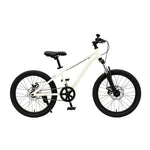 VOLTUS 20 Inch Youth Mountain Bike with Single-Speed Drivetrain, Disc Brakes and Suspension Fork for Outdoor Riding - White